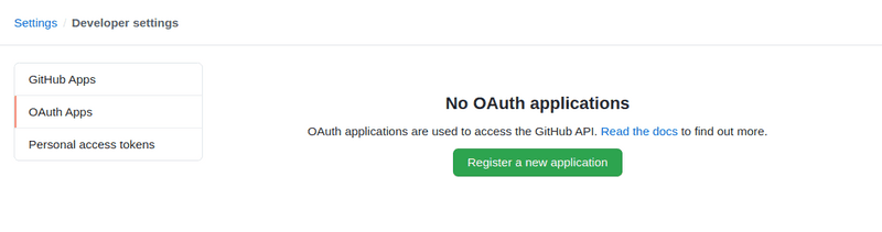 New OAuth App